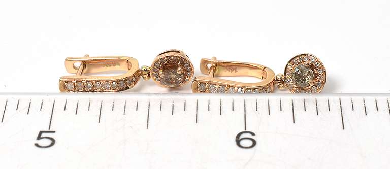 Glistening Diamond Earrings in 14KT Rose Gold