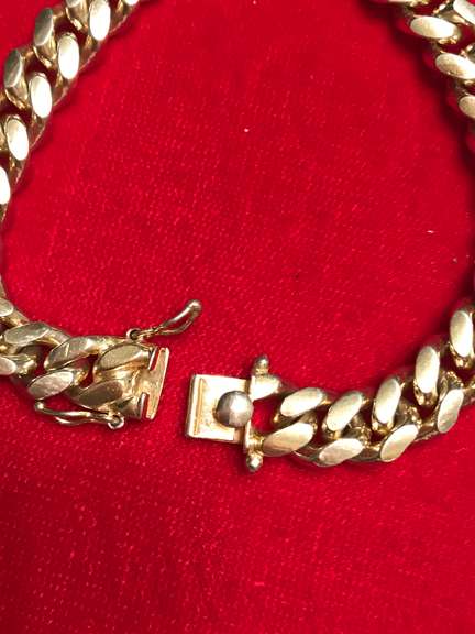 MEN’S GOLD PLATED STERLING SILVER CURB LINK BRACELET