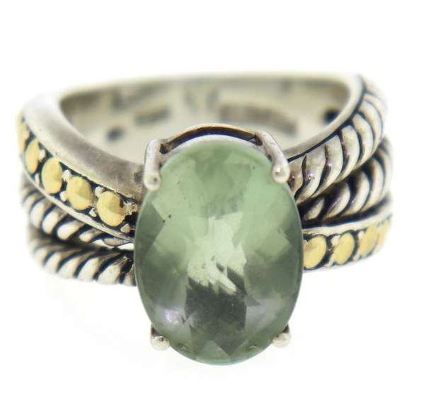 Sterling Silver Green Quartz Ring