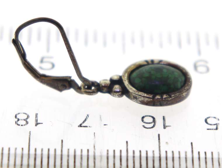 Sterling Silver Green Gemstone Earrings