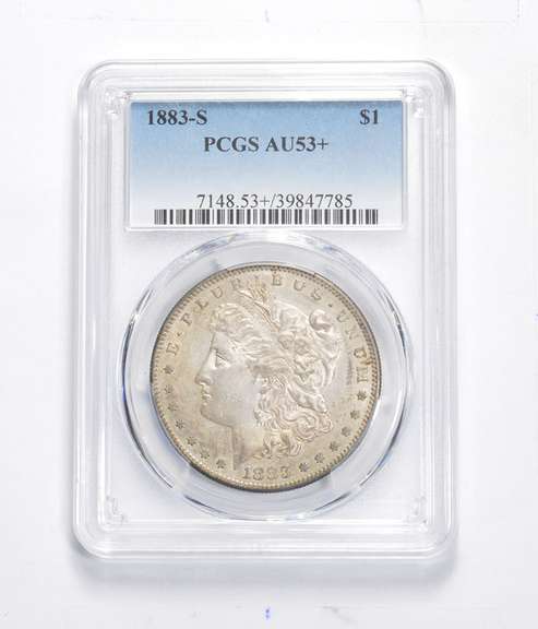 AU53+ 1883-S Morgan Silver Dollar - Graded PCGS