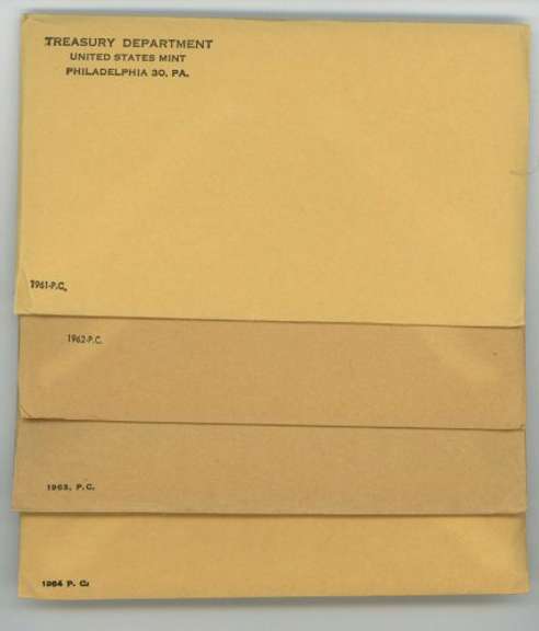 3 Fresh Unopened US Silver Proof Sets 1962 to 1964