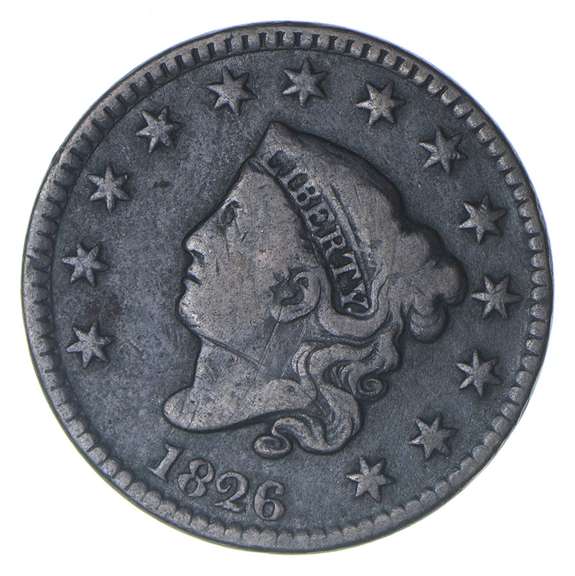 1826 Matron Head Large Cent - Circulated