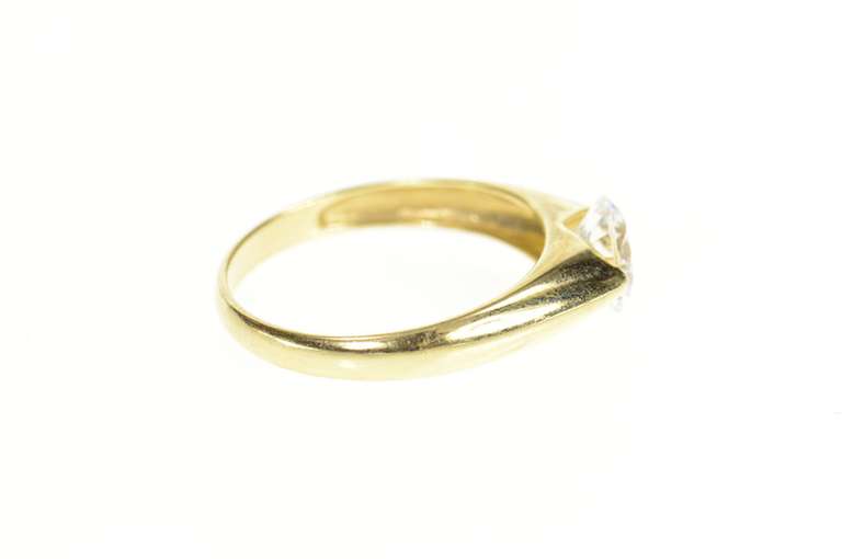 14K Yellow Gold Classic Round Solitaire Travel Engagement Ring