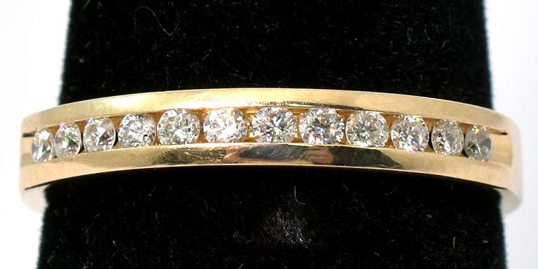 Glittering Diamond Band in 14KT Yellow Gold