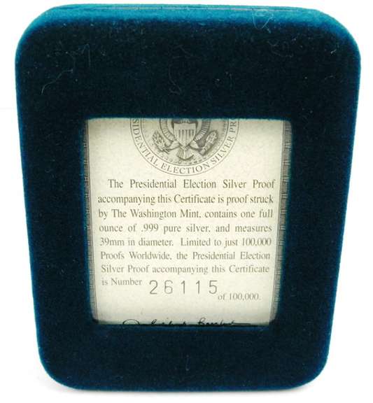 Bush/Gore Presidential Election Silver Proof Coin