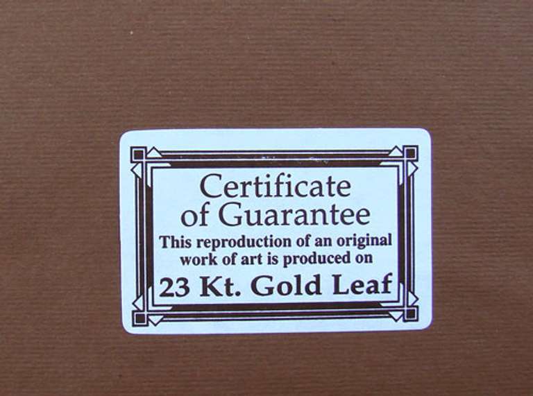 Italian Handcrafted Collectible Cert. Gold Leaf Scenery