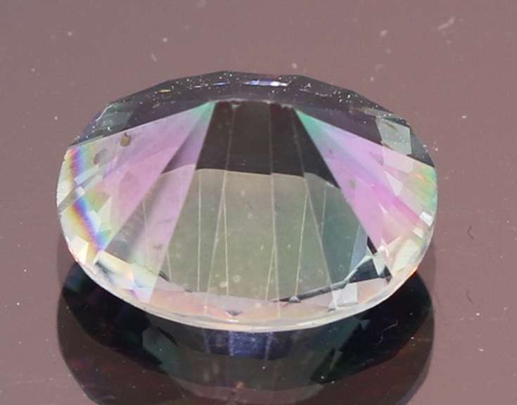 Rainbow color 3.96ct concave cut Mystic Quartz