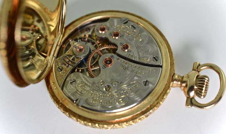 Exquisite 14K Multicolor-Gold Ladies Pocketwatch