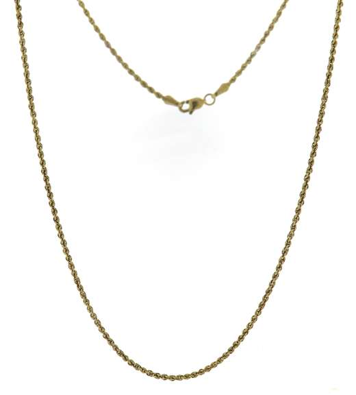 Simple Yellow Gold Rope Chain Necklace