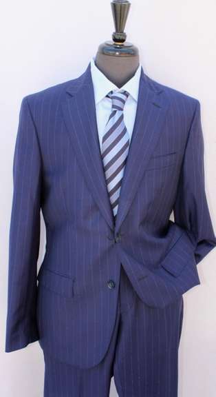 Phenomenal 2-Button Stipe Suit, Made In Italy