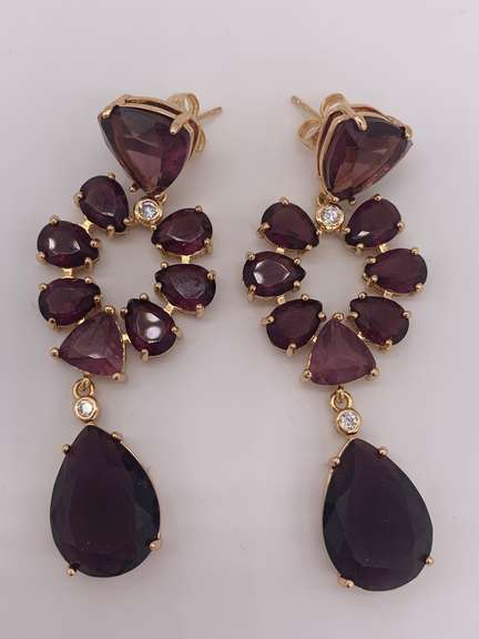 Pretty Purple Gemstone Earrings