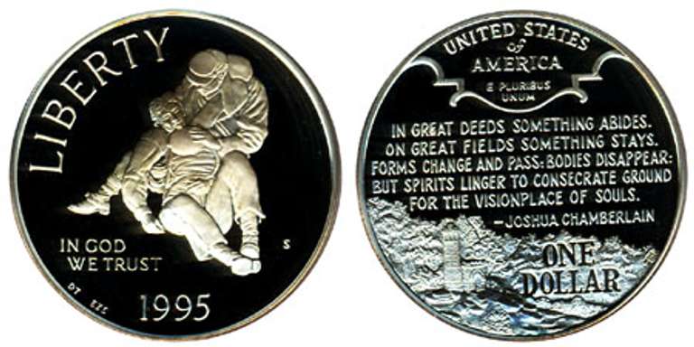 1995 Civil War 1Coin Proof Commem Set OGP