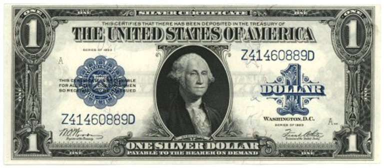 Crisp Uncirculated 1923 Large Size $1 Silver Cert