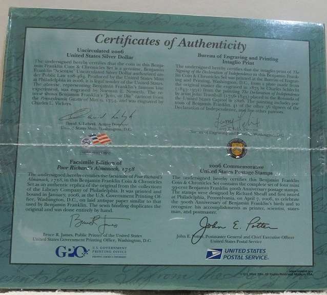 2006 Coin/Chronicles: Franklin