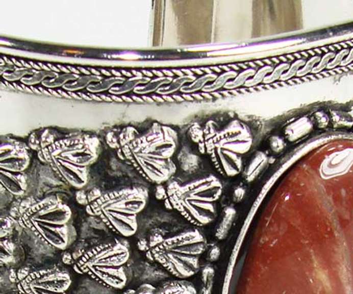 Charming Ethnic Handcrafted Silver Tone Cuff Bracelet