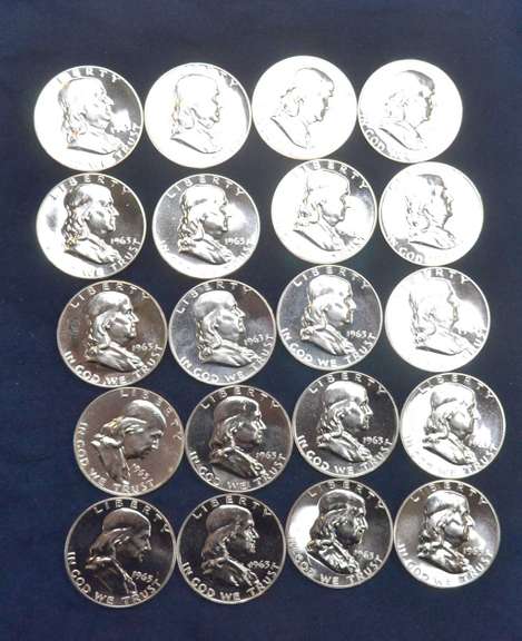 Roll Of 20 Proof 1963 Franklin Half Dollars