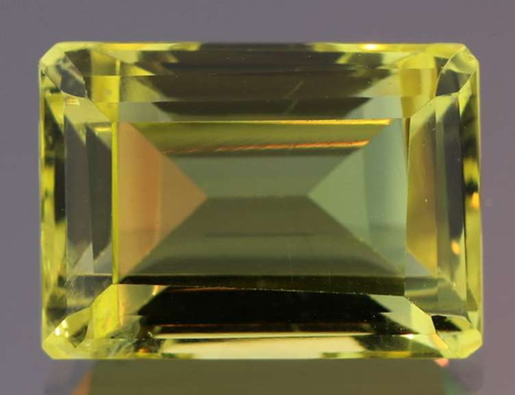 Emerald step cut 11.39ct lemon yellow Citrine