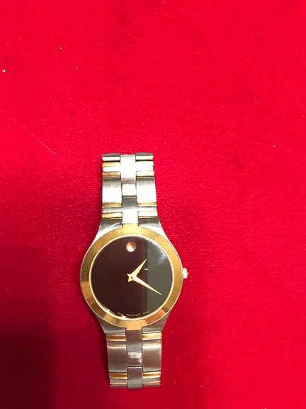 MENS TWO TONE MOVADO MUSEUM DIAL WATCH