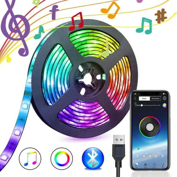 5V USB Power Bluetooth Music LED Strip Light 5050 RGB