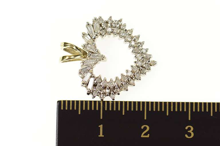 10K Yellow Gold 0.90 Ctw Diamond Cluster Classic Heart Pendant