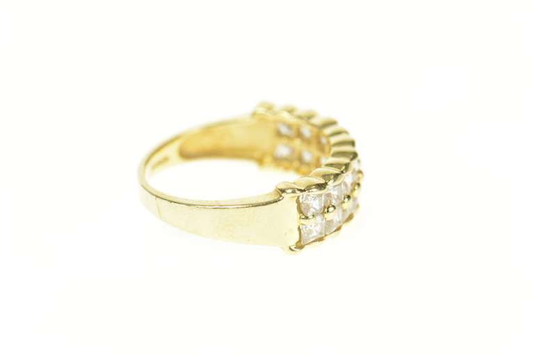 14K Yellow Gold Tiered Princess Travel Wedding Band Ring