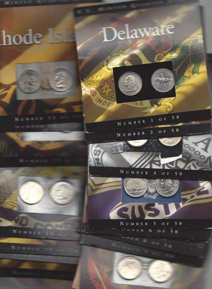 23 State Quarters Front and Back in the original holders