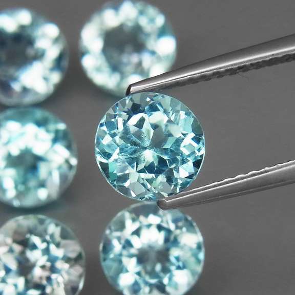 Superb quality 10.29ct 6 pc Swiss blue Topaz set