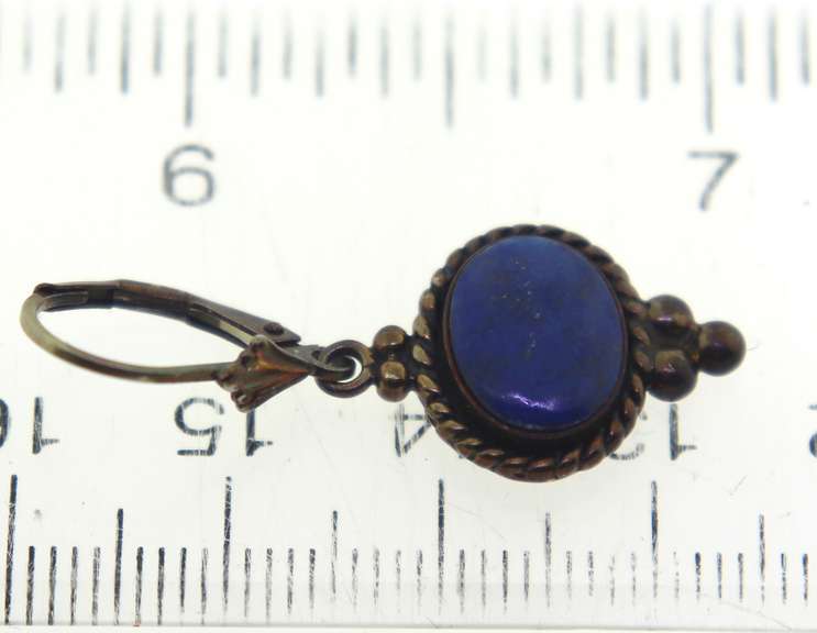 Sterling Silver Lapis Drop Earrings