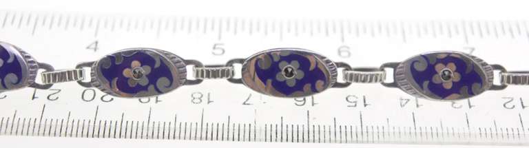 Sterling Silver Blue Enamel Bracelet