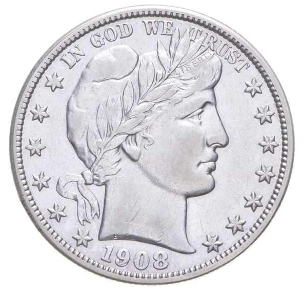 1908-S Barber Half Dollar