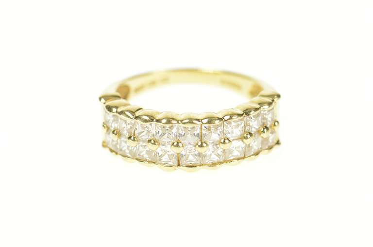 14K Yellow Gold Tiered Princess Travel Wedding Band Ring