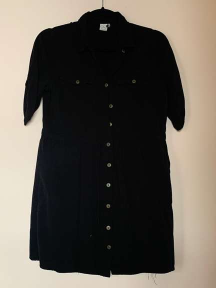 Navy Utility Drawstring Dress