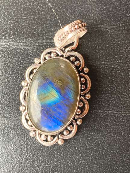 Gorgeous Natural Gemstone Silver Pendant