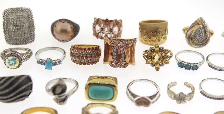 Big Group Lot of Sterling Silver Rings
