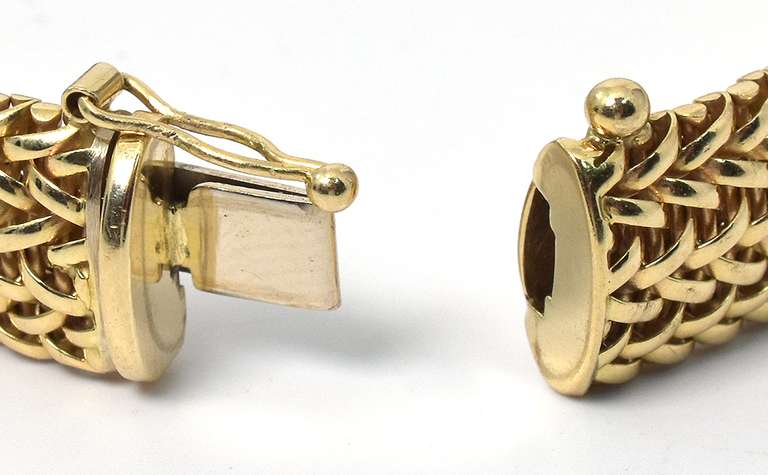 Heavy Woven Bracelet in 14KT Yellow Gold
