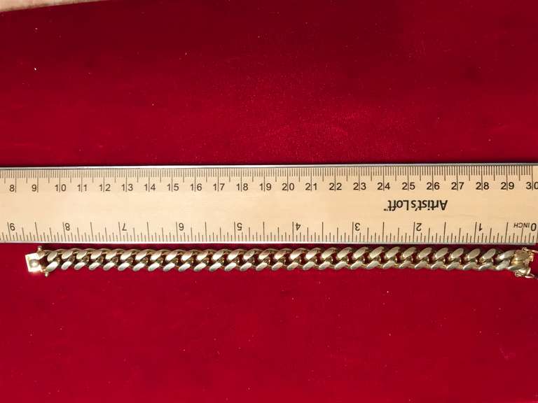 MEN’S GOLD PLATED STERLING SILVER CURB LINK BRACELET
