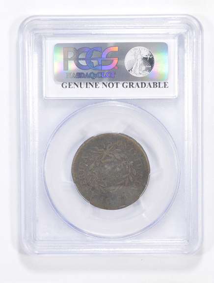 F Details 1793 Flowing Hair Large Cent Wreath Vine & Bars Edge - PCGS