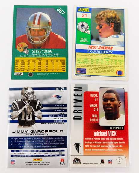 4 NFL Quarterback Football Cards