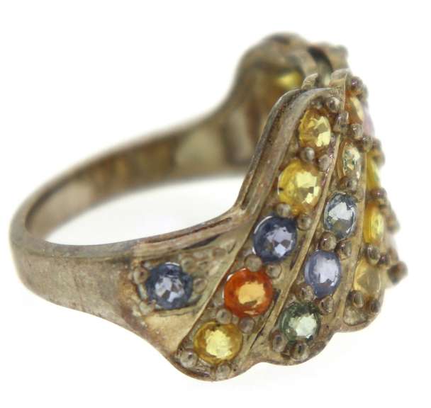 Sterling Silver Multi Gemstone Ring
