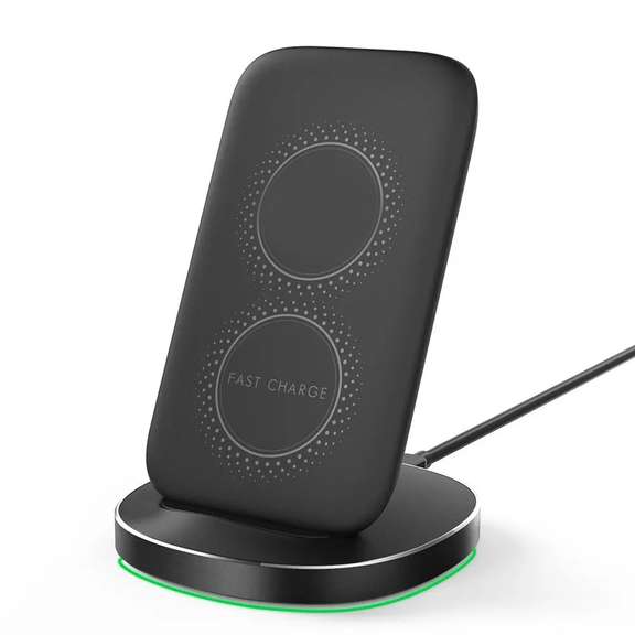 Dual Coils Fast Wireless Charging Pad Phone Holder