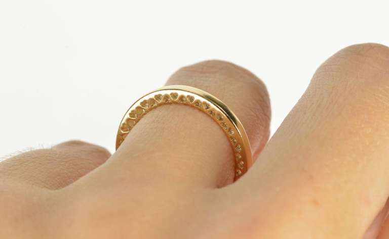 14K Yellow Gold Pandora Classic Hearts Of Stackable Band Ring