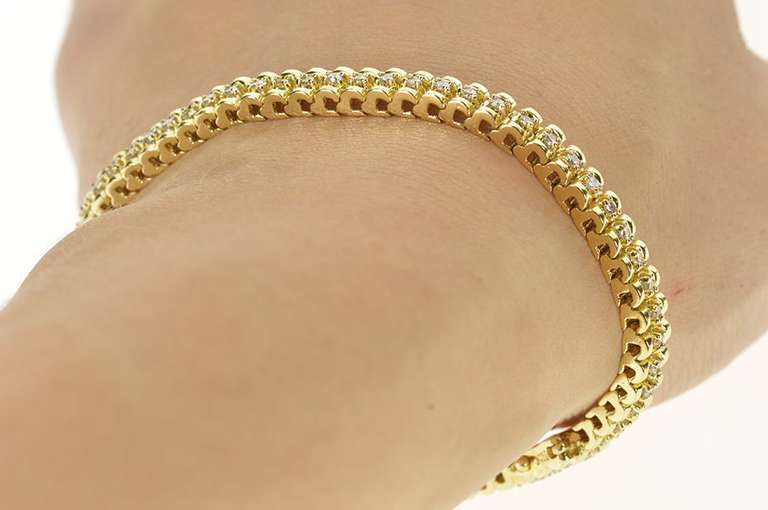 14K Yellow Gold 1.55 Ctw Classic Simple Diamond Tennis Bracelet
