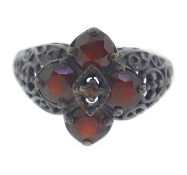 Sterling Silver Red Spinel Ring