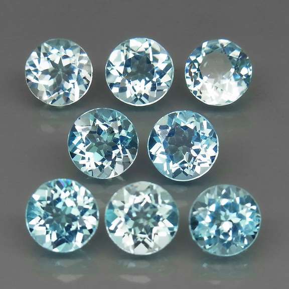 High fire 8.13ct collection of Topaz solitaires