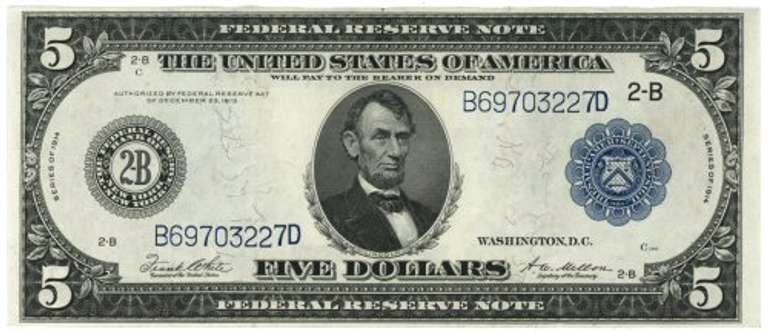 Crisp 1914 Series Large Size Federal Reserve Note. Nice