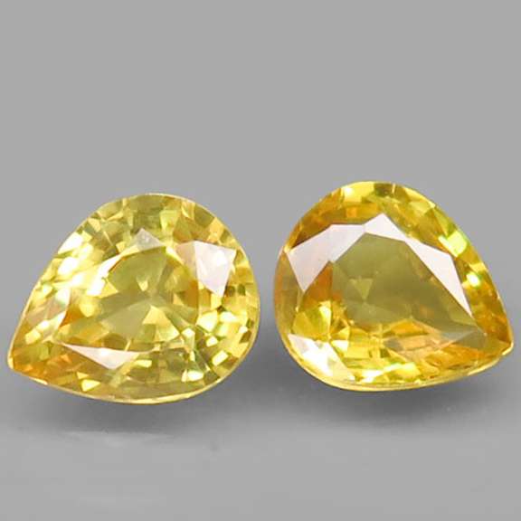 Vivid! .95ct pair of golden Songean Sapphires