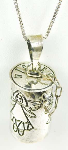 Sterling Angel Wishes Box Pendant & Chain