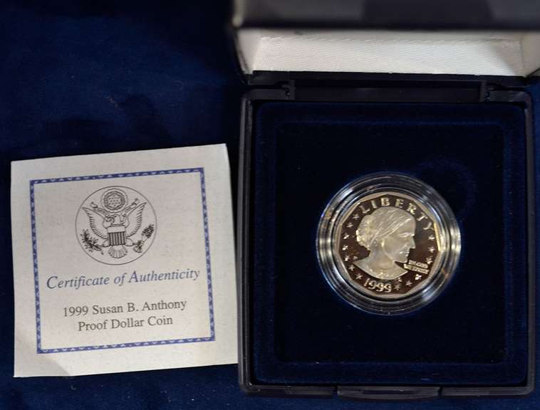 4 1999  PROOF SUSAN B. ANTHONY DOLLARS IN ORIGINAL BOX