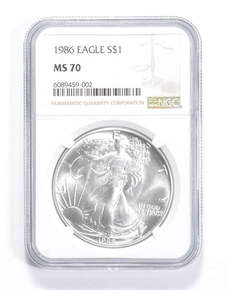 MS70 1986 American Silver Eagle - Graded NGC